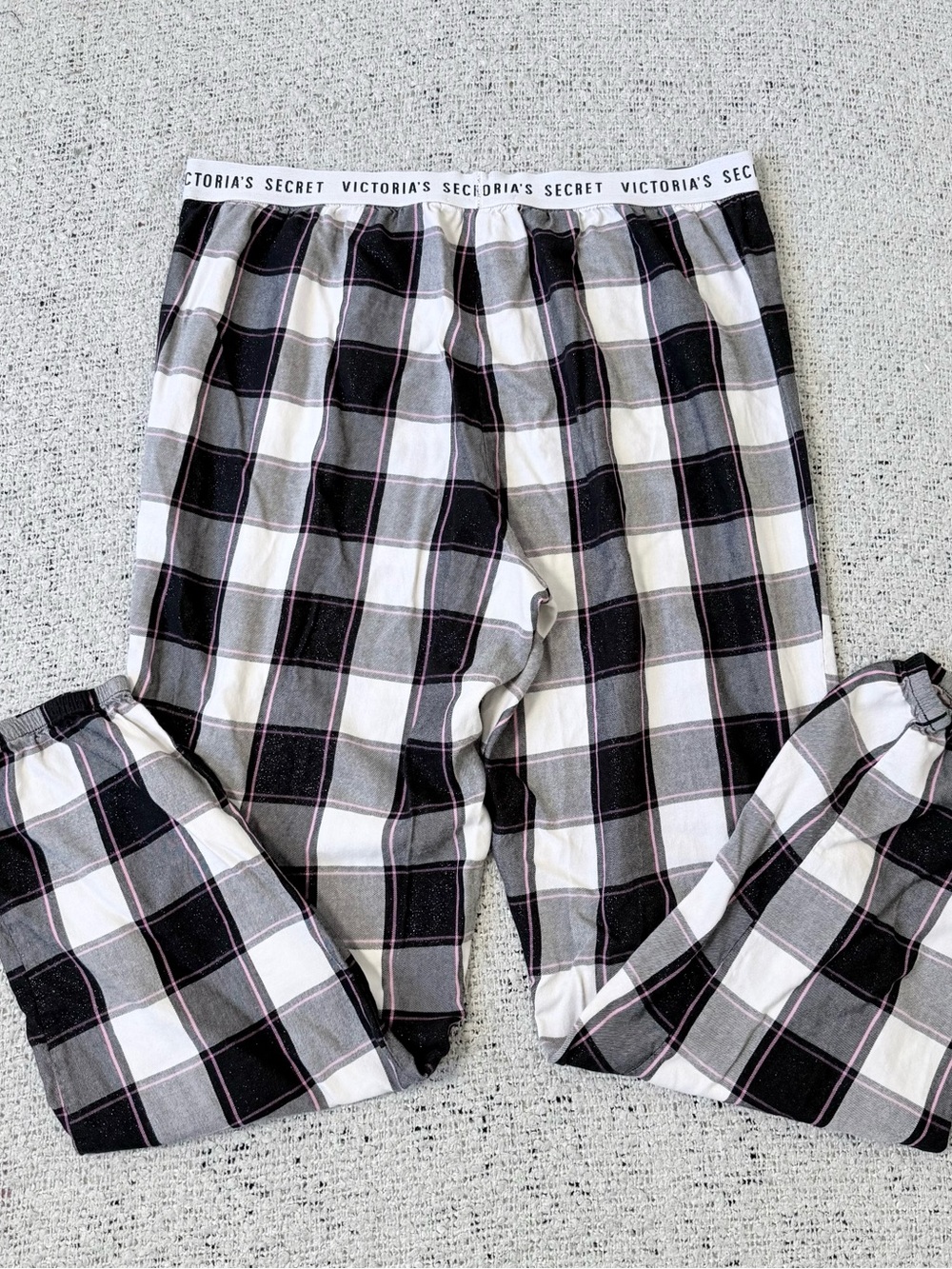 Victoria's Secret Black White Pink Pajama Pants Joggers Size M